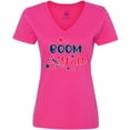 thumbnail image 3 of Inktastic 4th of July Boom Y'all with Red White and Blue Stars Women's V-Neck T-Shirt, 3 of 5