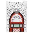 thumbnail image 3 of Ambesonne Cartoon Tablecloth Rectangular Table Cover, Antique Old Radio Box, 52"x70", White Black Red, 3 of 4