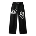 thumbnail image 4 of JAJAHO Halloween Boys Girls Baggy Sweatpants Skeleton Graphic Drawstring Wide Leg Jogger Pants For Kids Teens 4-15Y, 4 of 5