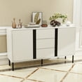 thumbnail image 2 of Dubbin Blister Modern Three Drawers and Two Door Side Cabinets White, 2 of 7