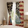 thumbnail image 3 of Manfei Vintage Bass Fish Blackout Curtains, Rustic American Flag Window Curtains Pack of 2 (38x45 Each), Red Navy Beige, 3 of 6