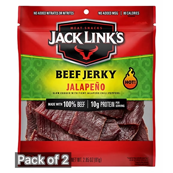 Jack Link's Carne Seca Beef Jerky Jalapeno 2.85 oz (Pack of 2)