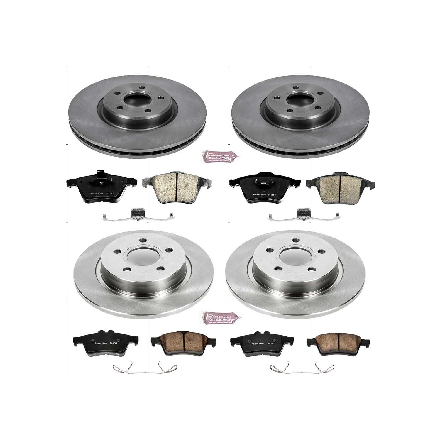 Power Stop Front and Rear Stock Replacement Brake Pad and Rotor Kit KOE5469
