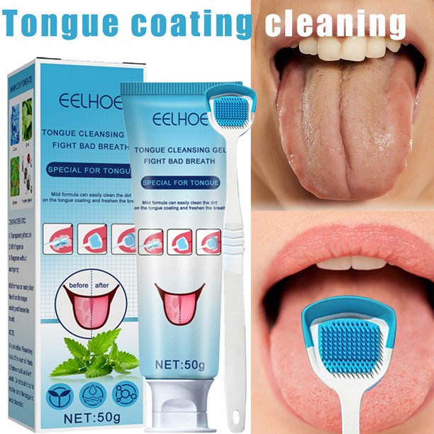 Tongue Cleaning Kit Tongue Mint Clean Gel + Tongue Silicone Scraper