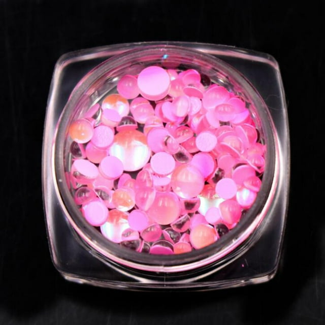 Xihbxyly dia del primer ministro Joyería NailArt, cuentas de sirena, cuentas semicirculares transparentes, joyería para uñas, diamantes de imitación