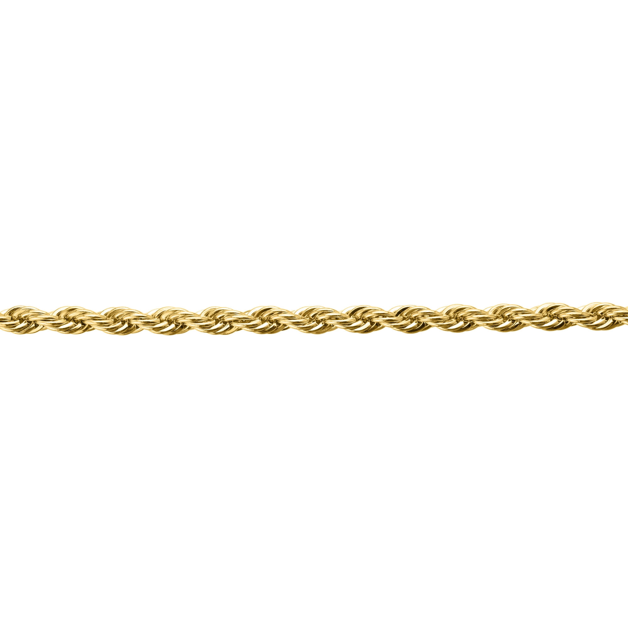 Metro Jewelry Gold Ion Plated Stainless Steel 3MM Rope Chain Necklace - 20 Inch