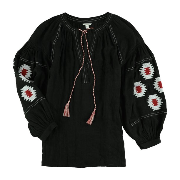 Blusa campesina bordada GUESS para mujer negra pequeña