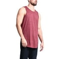 thumbnail image 2 of G-Style USA Solid Color Long Length Curved Hem Tank Top - Burgundy - Medium, 2 of 5
