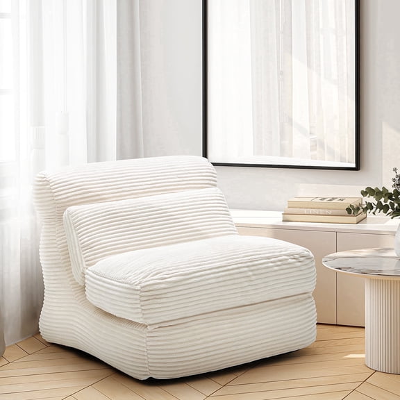 CONCETTA 3 in 1 Folding Sofa, Convertible Portable Single Bed with Back Support for Living Room Bedroom Lounge, White