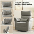 thumbnail image 6 of Nursery Recliner Chair Electric Power Glider Swivel Rocking with USB, Waterproof Stain-resistant, Gray, 6 of 10
