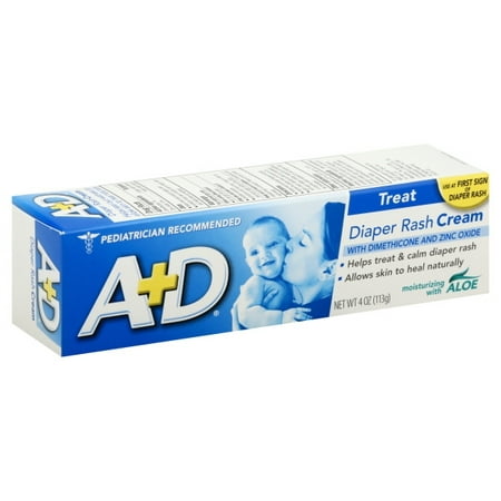 A & D A & D Diaper Rash Cream Zinc Oxide, Zinc Oxide 4 oz (Pack of