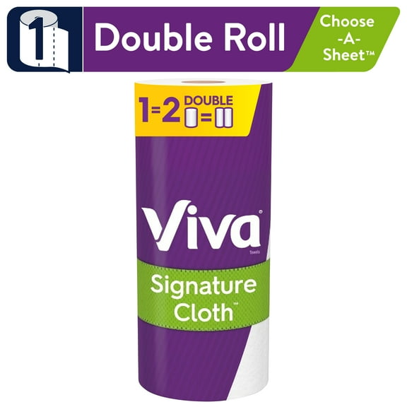 Viva Signature Cloth Choose-A-Sheet Paper Towels, White, 1 Double Roll
