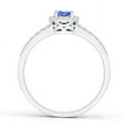 thumbnail image 2 of ANGARA Natural Oval Tanzanite Split Shank Halo Ring in 14K White Gold for Women (Size-6x4mm) | December Birthstone, Birthday, Anniversary, Jewelry Gift for Women | Natural Tanzanite Ring, 2 of 8