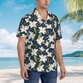 thumbnail image 3 of Sikiie Lilies Flowers Print Men's Hawaiian Shirt, Summer Beach Button Pocket Short Sleeve T-Shirt,XX-Large, 3 of 7