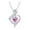 Pink, variant on Love Pendant Necklace Women Alloy Necklace Heart-Shaped Rose Design Pendant with Rhinestones Jewelry for Mom Wife Anniversary Gift Mother's Day
