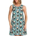 thumbnail image 1 of Balery PUG HEAD And Flower Vestidos de verano para mujer con estampado: vestido holgado sin mangas, vestido playero informal y cómodo para días calurosos., 1 of 7