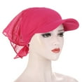 thumbnail image 2 of Turban Hat Solid Color Sunshade Wide Brim Breathable Scarf Cap Outdoor Supply, 2 of 8