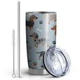 thumbnail image 2 of 20 Oz Cute Dachshund and Dog Footprint Coffee Tumbler Double Wall Insulated Stainless Steel Water Bottle | Metal Reusable Thermoses Flask with Cup Cap | Leak & Sweat Proof with Anti-Dust Lid, 2 of 7