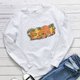 thumbnail image 4 of Gibobby Sudadera mujer Sudadera suelta casual con estampado navideño de manga larga con cuello redondo para mujer blusa grande de manga larga(Blanco,CH), 4 of 5