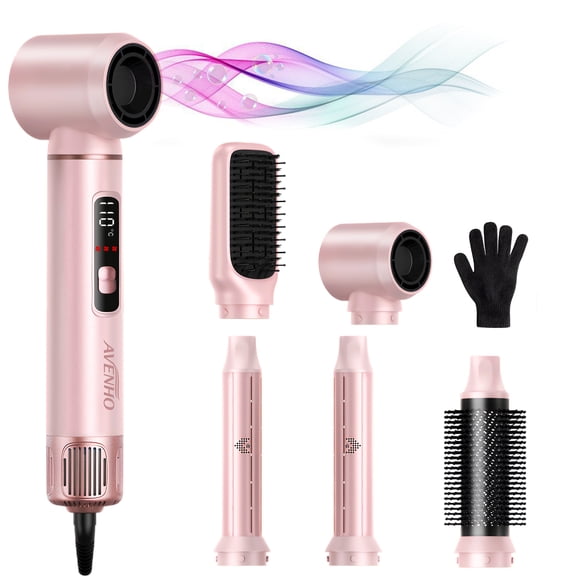 YSZZYSM 5 in 1 Hair Styler & Dryer Brush, Negative Ionic Air Styler for Curling, Volumizing, Straightening, Low-Speed Multi Air Styler with 800W Motor for Home Travel