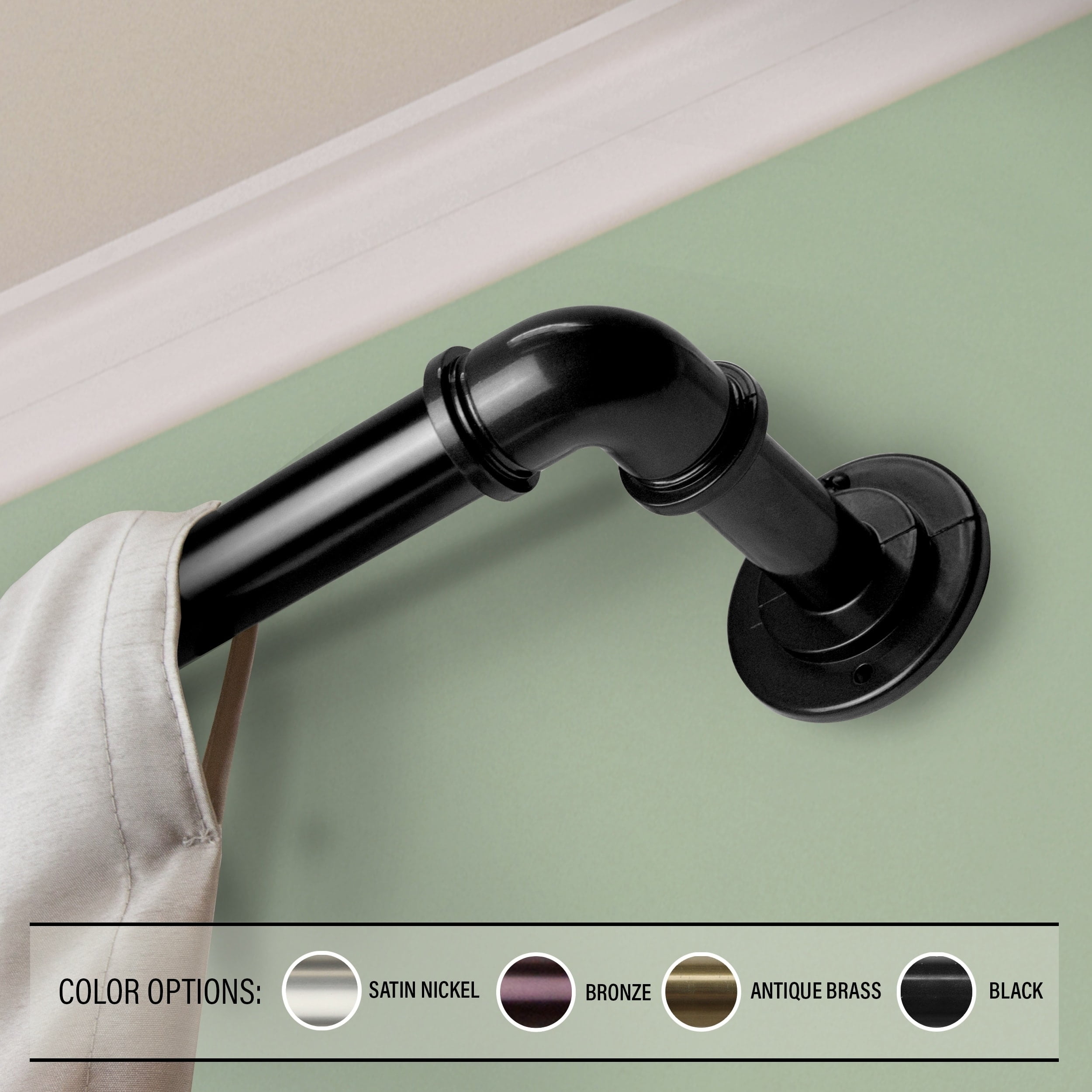 Instyledesign Modern Steel Pipe 1 Inch Dia Adj Curtain Instyledesign Modern Steel Pipe 1 Inch Dia Adj Curtain Rod Com