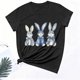 thumbnail image 4 of Haivin Easter Shirts for Women Happy Easter Bunny with Glasses Blouse Casual Graphic Spring Colorful Tops Tee, 4 of 6