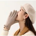 thumbnail image 4 of Guardurnaity Guantes gruesos para pantalla táctil para mujer, manoplas de moda con lazo y dedos completos, calentador de manos para exteriores, Type3 NO3, 4 of 6