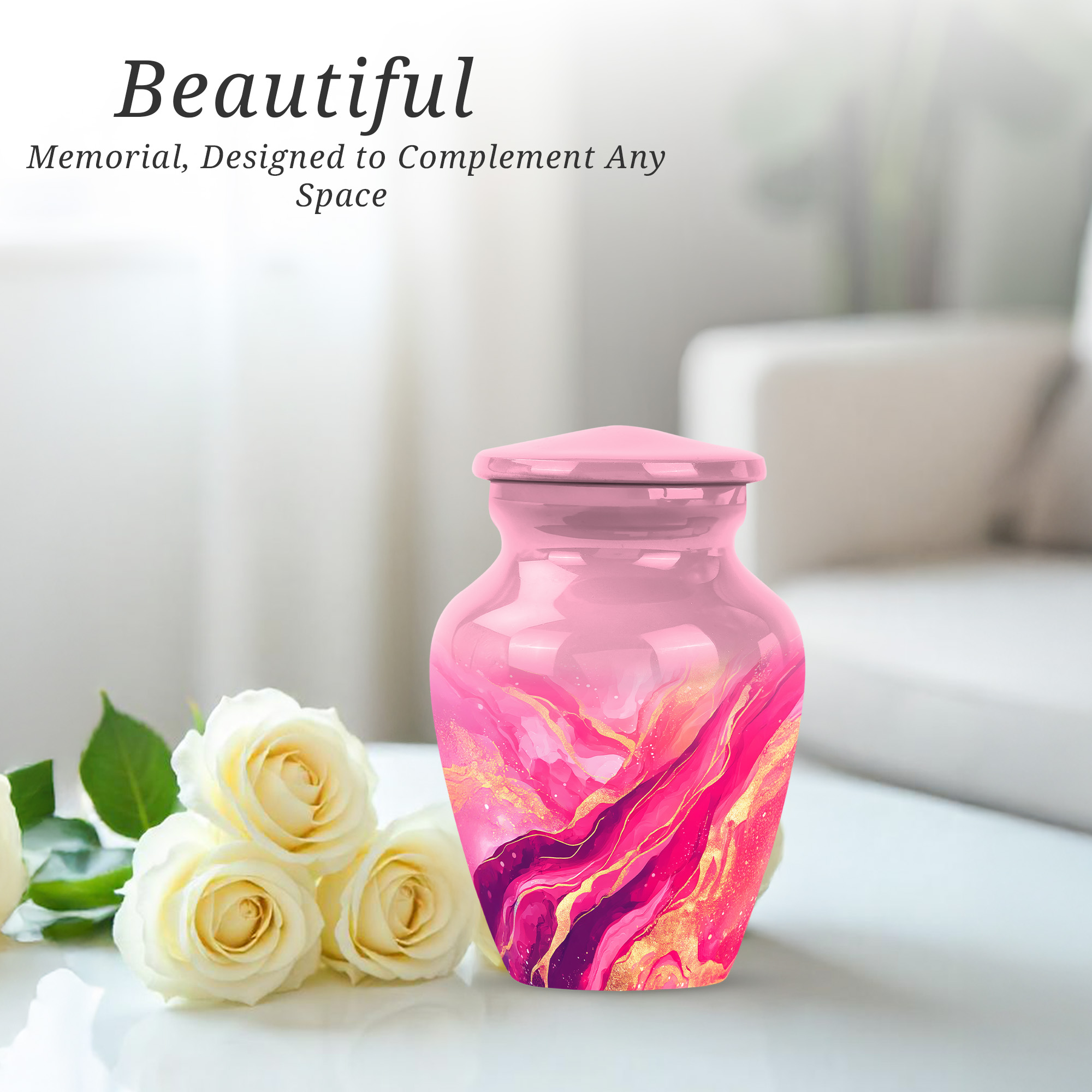 Pink Urn Keepsake For Human Ashes 3 Inch, Adult Cremation Urns For Human Ashes, Mini Keepsake Urns For Male And Female, Ash Urn For Humans Male