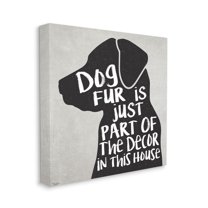 Dog Fur Décor Phrase Humor Black Lab Family Pet Animals & Insects Gallery-Wrapped Canvas Print Wall Art, 17x17