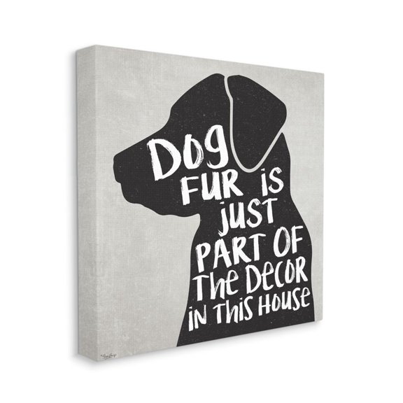 Dog Fur Décor Phrase Humor Black Lab Family Pet Animals & Insects Gallery-Wrapped Canvas Print Wall Art, 17x17