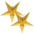 thumbnail image 1 of MasteelfCA 2pcs Christmas Pentagram Lampshade 3d Paper Five Point Star Ceiling Lampshade, 1 of 8