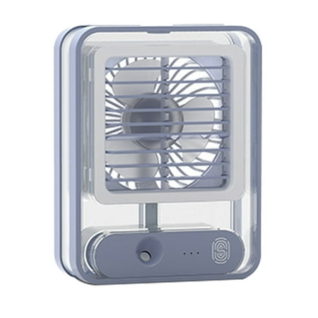 

Small Personal Desk Fan with Mist Spray LED Night Light Blue