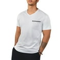 thumbnail image 2 of Posijego Mens T-Shirts V Neck Short Sleeve Shirt Solid Color Casual Lightweight Loose Stretch Pocket Shirt for Men, 2 of 8