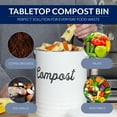 thumbnail image 4 of AuldHome Design Kitchen Compost Bin For Countertop | 1.3 Gallon Composting Bucket with Lid | Includes 3 Charcoal Filters | (White Enamel), 4 of 9