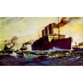 thumbnail image 2 of World War I American Transport Ship Bringing Troops To England History (24 x 18), 2 of 2