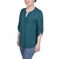 thumbnail image 2 of NY Collection Missy Long Tab-Sleeve Top With Pockets, 2 of 4