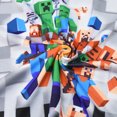 thumbnail image 4 of eKids Minecraft Garçons Jeu Vidéo Personnage Graphiques Manches Longues Courtes T-Shirts Ensemble Pyjama en Molleton 2 Pcs Survêtement pour Garçons Filles, 4 of 7