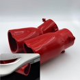 thumbnail image 3 of HUGFEGWE 2.5 inch Inlet Car Exhaust Tip, Universal Car Modification Tail Throat Adjustable Exhaust Pipe Tail Pipe Thickened Stainless Steel Heart Shaped Muffler Tip, Red Curved U2536-25883, 3 of 7