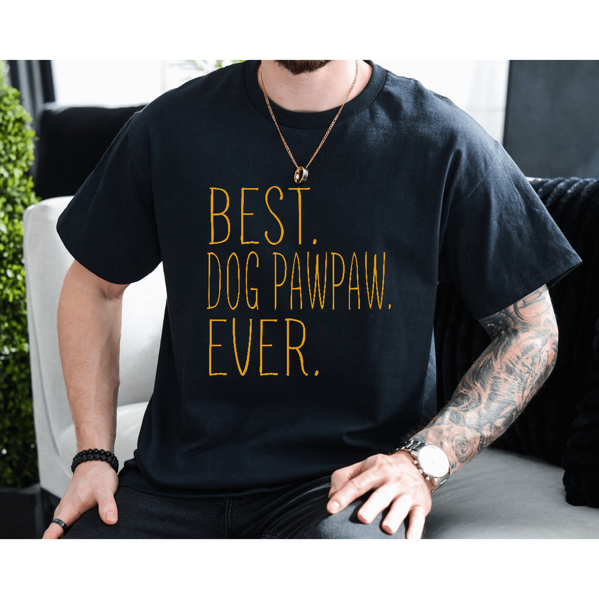 Best Dog Pawpaw Ever Cool Pet Lover Grandparent Unisex T-Shirt, up to size 3XL.