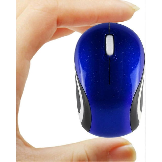 Wireless Mini Mouse, Blue, 1000 DPI, USB Receiver, Smooth Surface, Easy to Carry