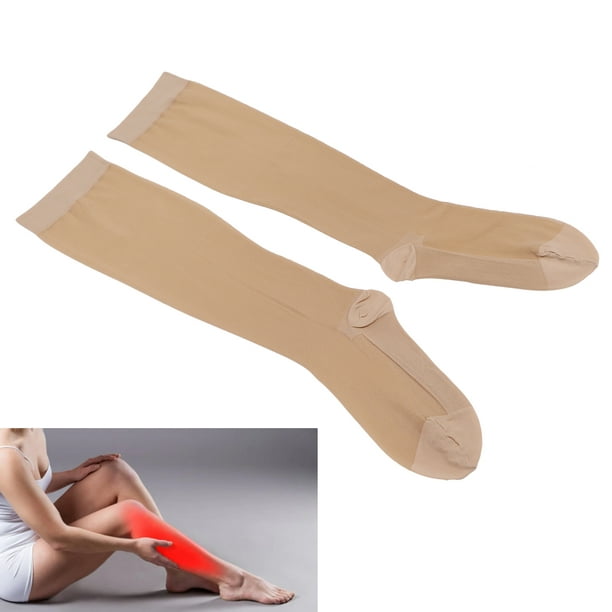 Compression Socks 15-20mmHg Elastic Compression Stockings For Pain,  Swelling, Varicose Veins Relief, Closed Toe, Knee High 