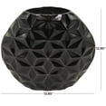 thumbnail image 3 of CosmoLiving by Cosmopolitan Aluminum Modern Bud Shape with Geometric Pattern Decorative Vase, 14"W x 13"H with Glossy Black Finish, 3 of 7