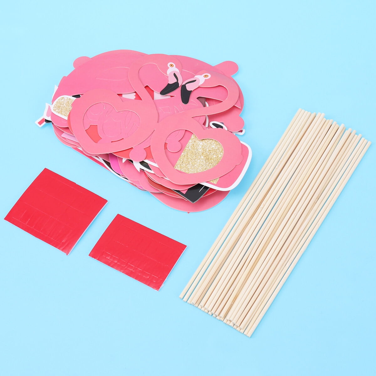 Flamingo photo booth 32pcs Hawaiian Photo Booth Props Kit Flamingo