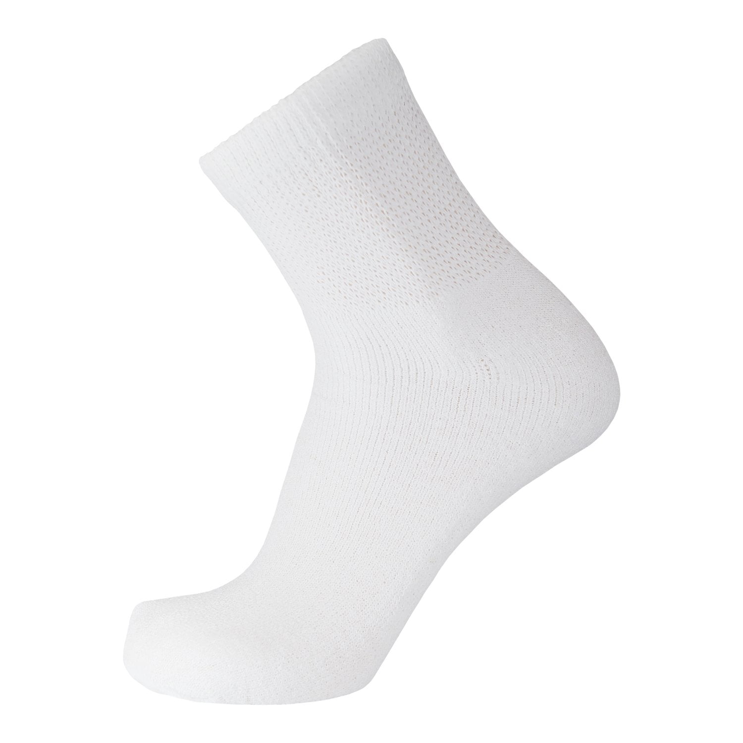 12 Pairs of Big and Tall Diabetic Neuropathy Ankle Socks, King Size Mens Athletic Quarter Socks (White, 13-16)