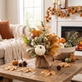 thumbnail image 7 of PSVFUJZ 12x11 Inch Fall Artificial Potted, Flowers Table Centerpieces, Rustic Burlap Decor for Table Autumn Thanksgiving Harvest Wedding Holiday Party Home Fireplace Mantle Decor Yellow Maple leave, 7 of 7