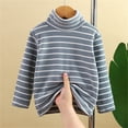 thumbnail image 2 of XXWXYD Boys Girls Turtleneck Long Sleeve Shirt - Striped Pullover Tee Soft Casual Undershirts Comfy Winter Fall Clothes Layering Top, 2 of 9