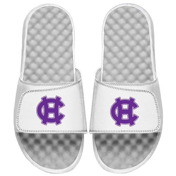 Men's ISlide White Holy Cross Crusaders Alternate Logo Slide Sandals