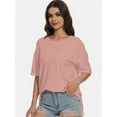 thumbnail image 5 of Women's Short Sleeve Crew Neck T-Shirt - Relaxed Fit, Soft Casual Tee, 5 of 6