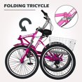 thumbnail image 4 of ABORON Adult Folding Tricycle 7-Speed, 20/24/26-Inch Three Wheel Cruiser Bike with Cargo Basket, Foldable Tricycle for Adults, Women, Men, Seniors Exercise Shopping, 4 of 13