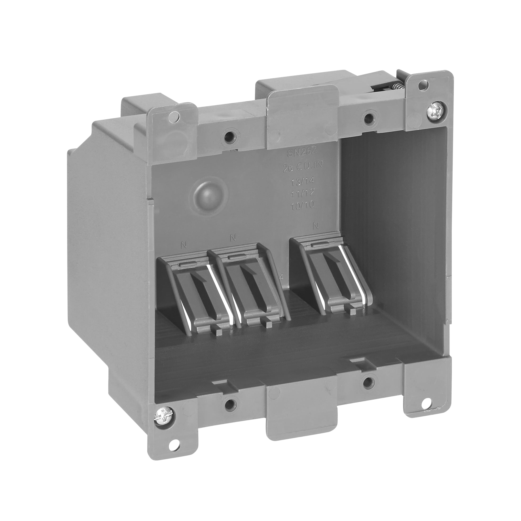 Maxxima 2 Gang 26 cu. in. PVC Old Construction Electrical Switch and Outlet Junction Box, ETL Listed, Gray (10 Pack)